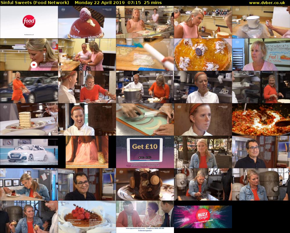 Sinful Sweets (Food Network) Monday 22 April 2019 07:15 - 07:40