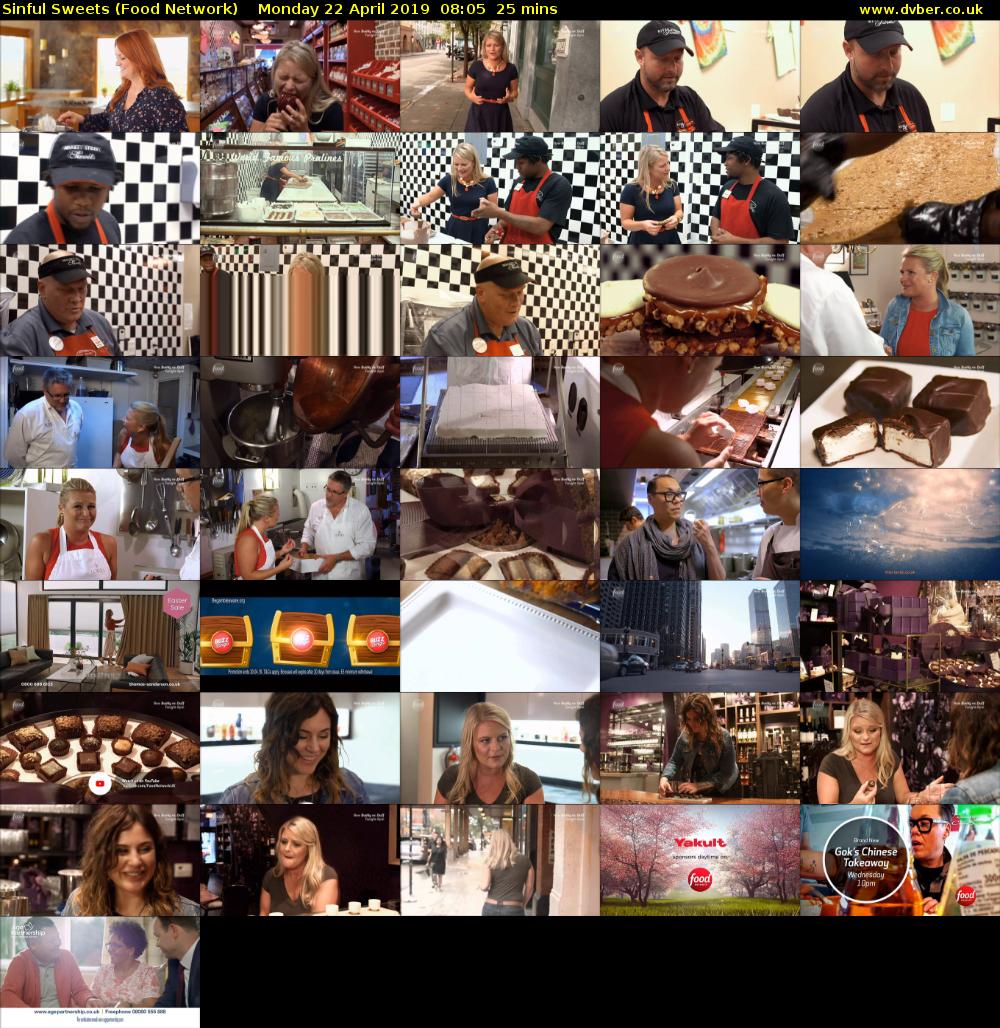 Sinful Sweets (Food Network) Monday 22 April 2019 08:05 - 08:30