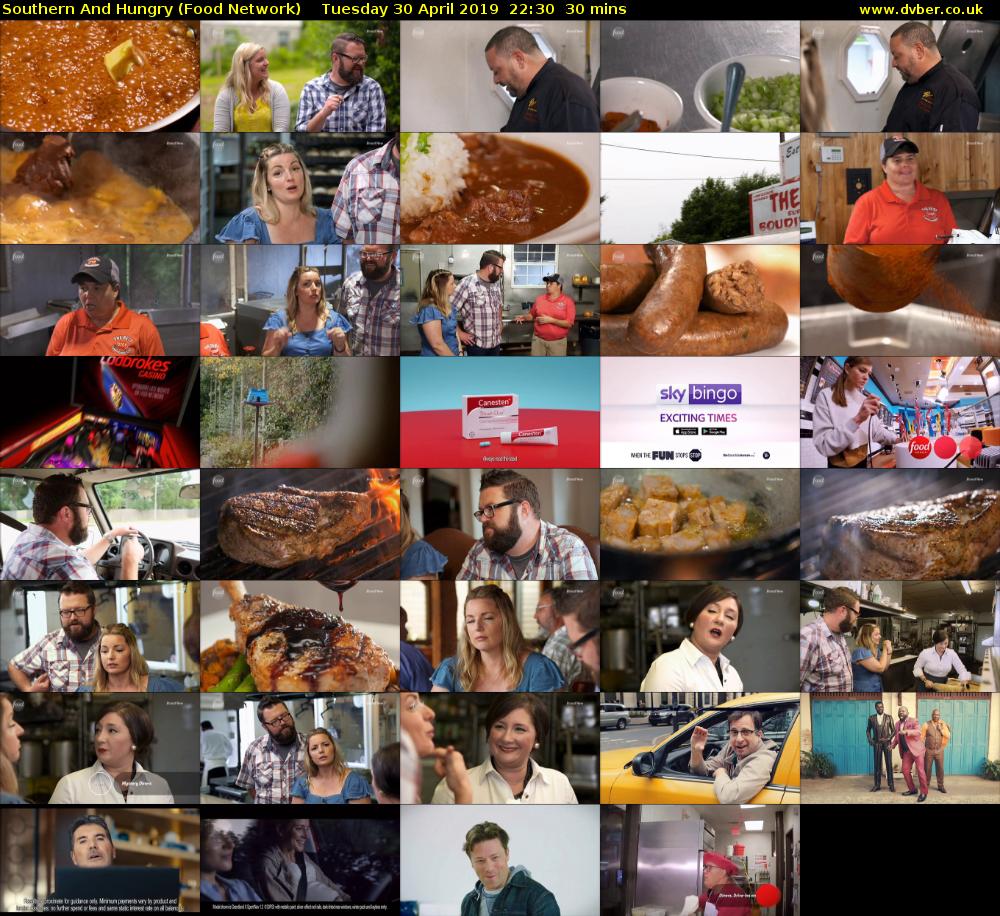 Southern and Hungry (Food Network) Tuesday 30 April 2019 22:30 - 23:00