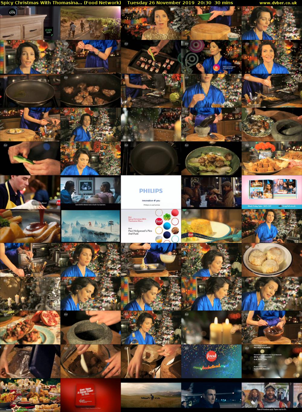 Spicy Christmas With Thomasina... (Food Network) Tuesday 26 November 2019 20:30 - 21:00