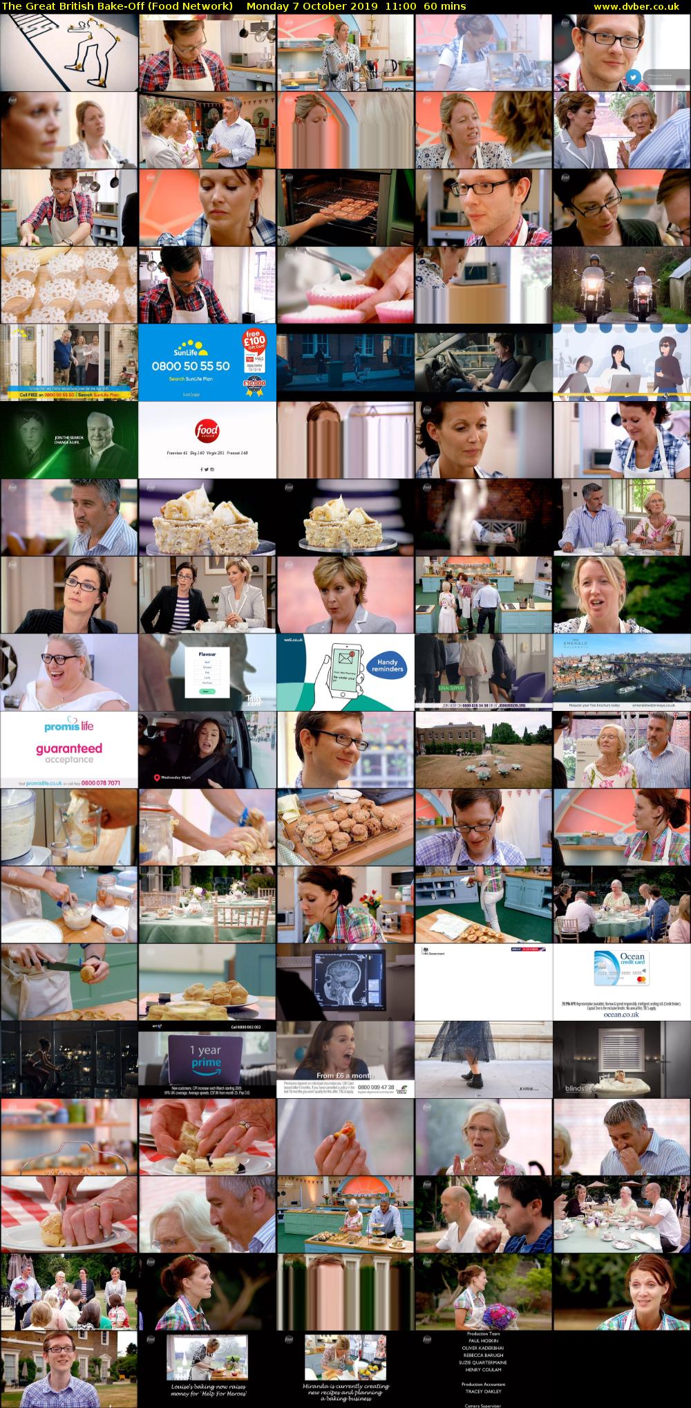 The Great British Bake-Off (Food Network) Monday 7 October 2019 11:00 - 12:00