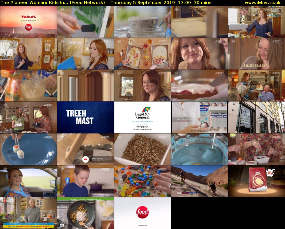 The Pioneer Woman: Kids In... (Food Network) Thursday 5 September 2019 17:00 - 17:30