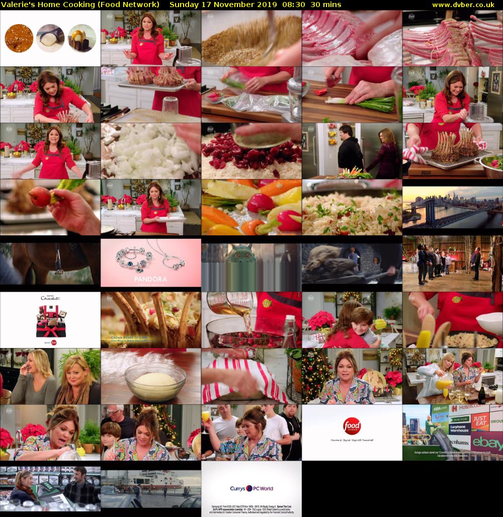 Valerie's Home Cooking (Food Network) Sunday 17 November 2019 08:30 - 09:00