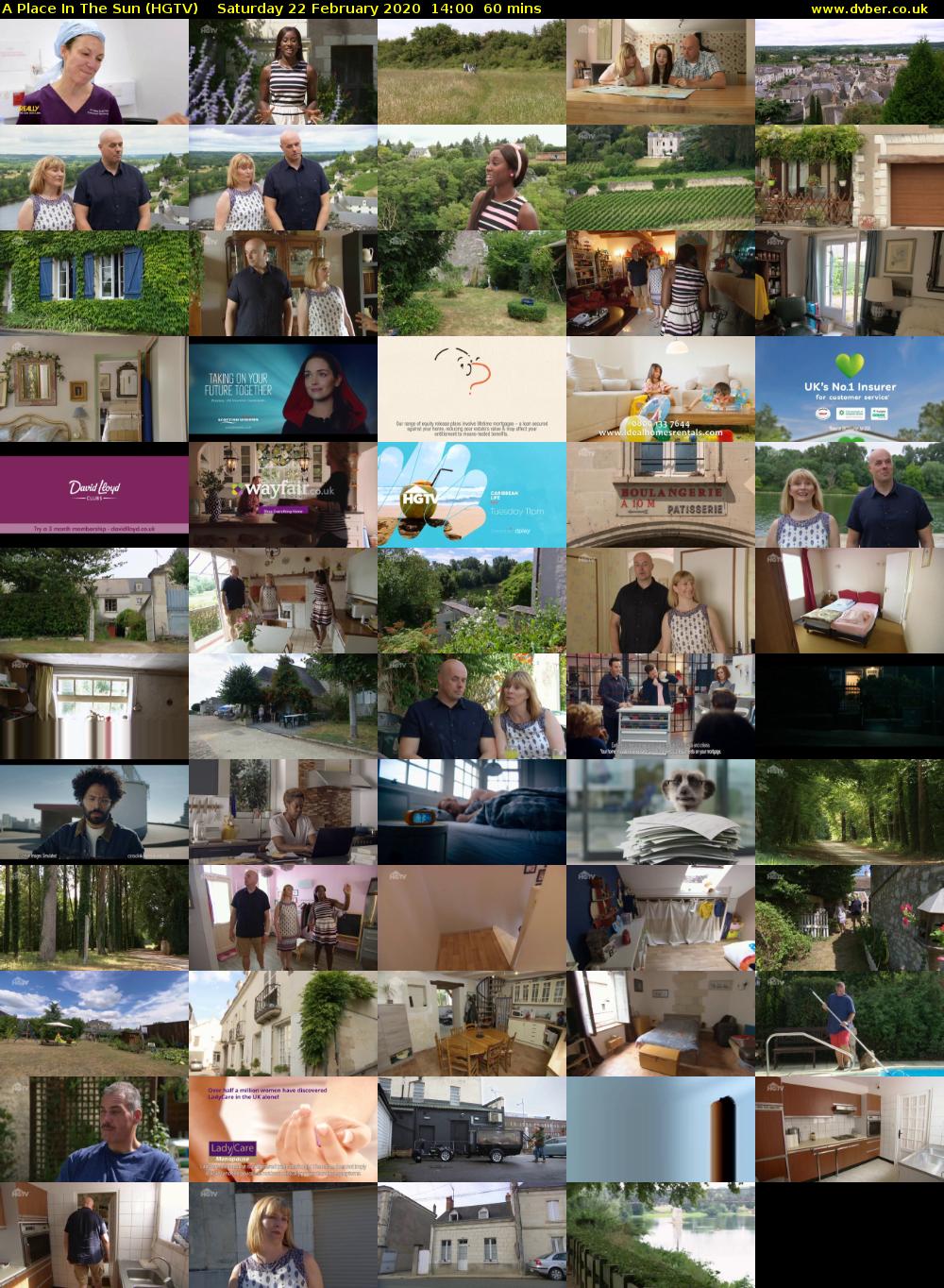 A Place In The Sun (HGTV) Saturday 22 February 2020 14:00 - 15:00