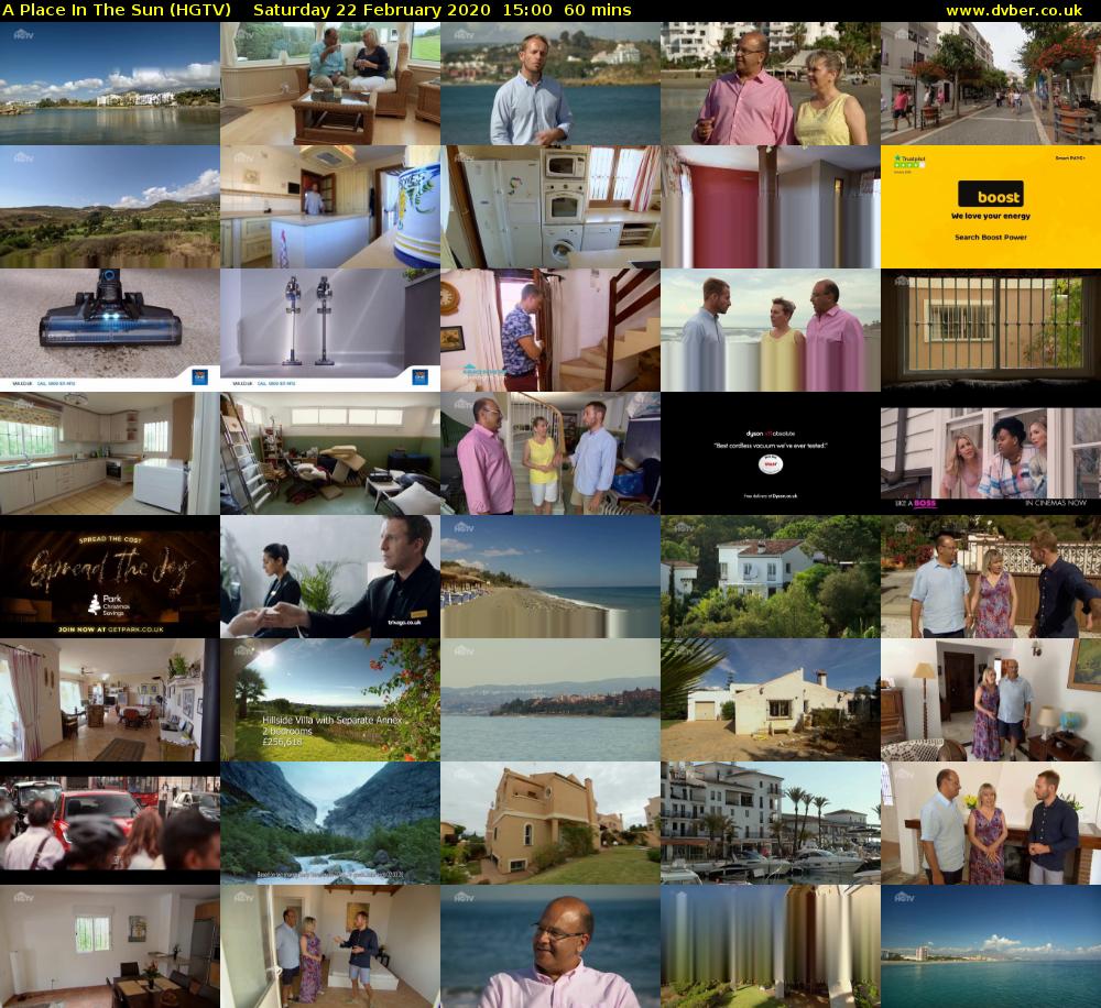 A Place In The Sun (HGTV) Saturday 22 February 2020 15:00 - 16:00