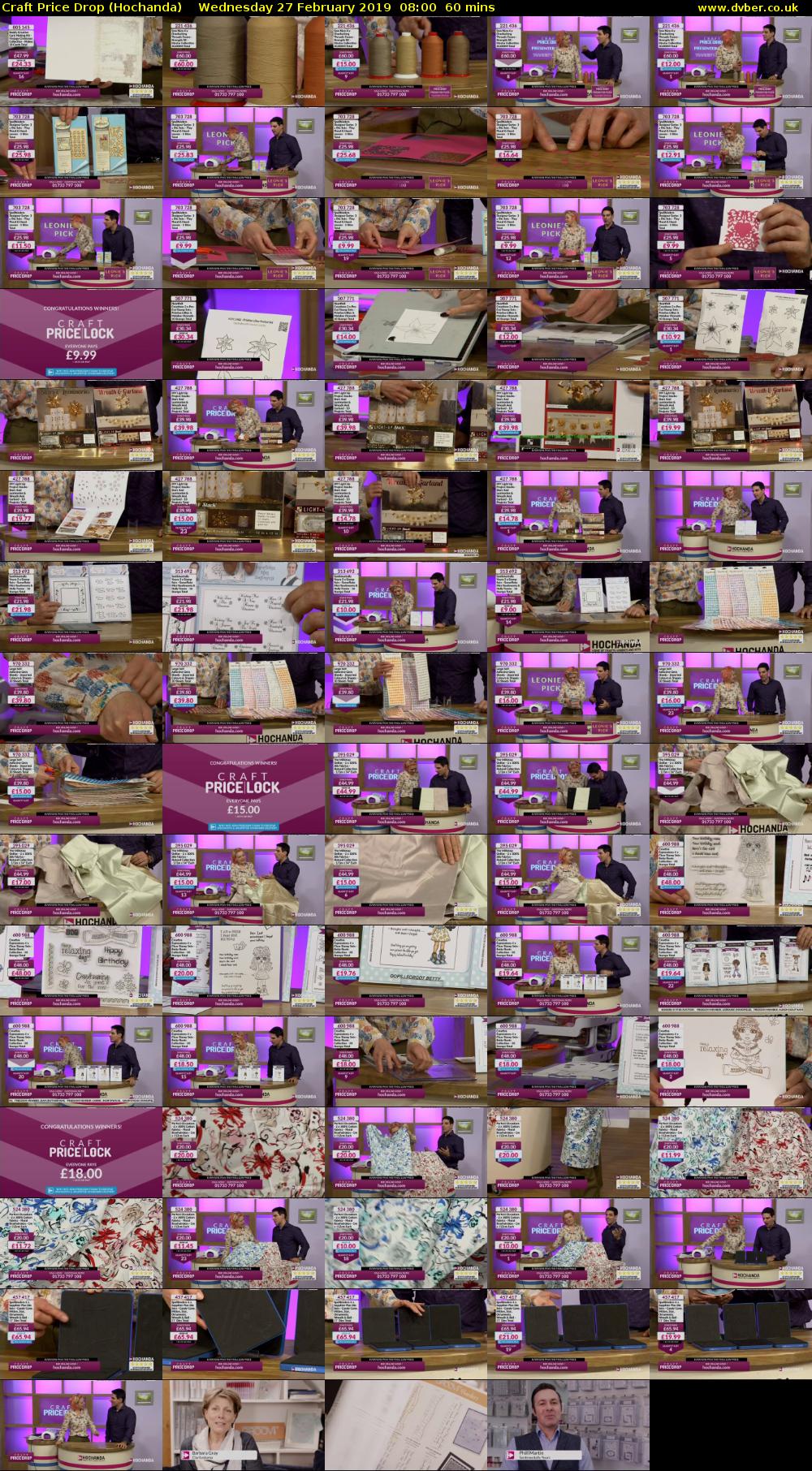 Craft Price Drop (Hochanda) Wednesday 27 February 2019 08:00 - 09:00