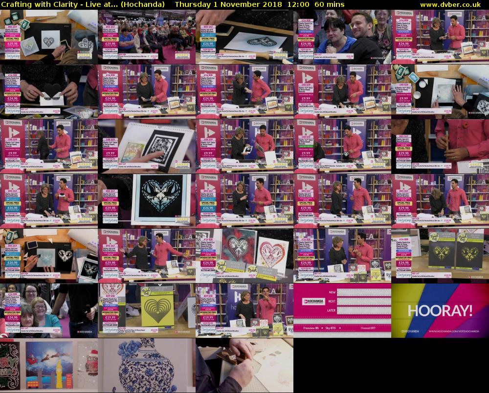 Crafting with Clarity - Live at... (Hochanda) Thursday 1 November 2018 12:00 - 13:00
