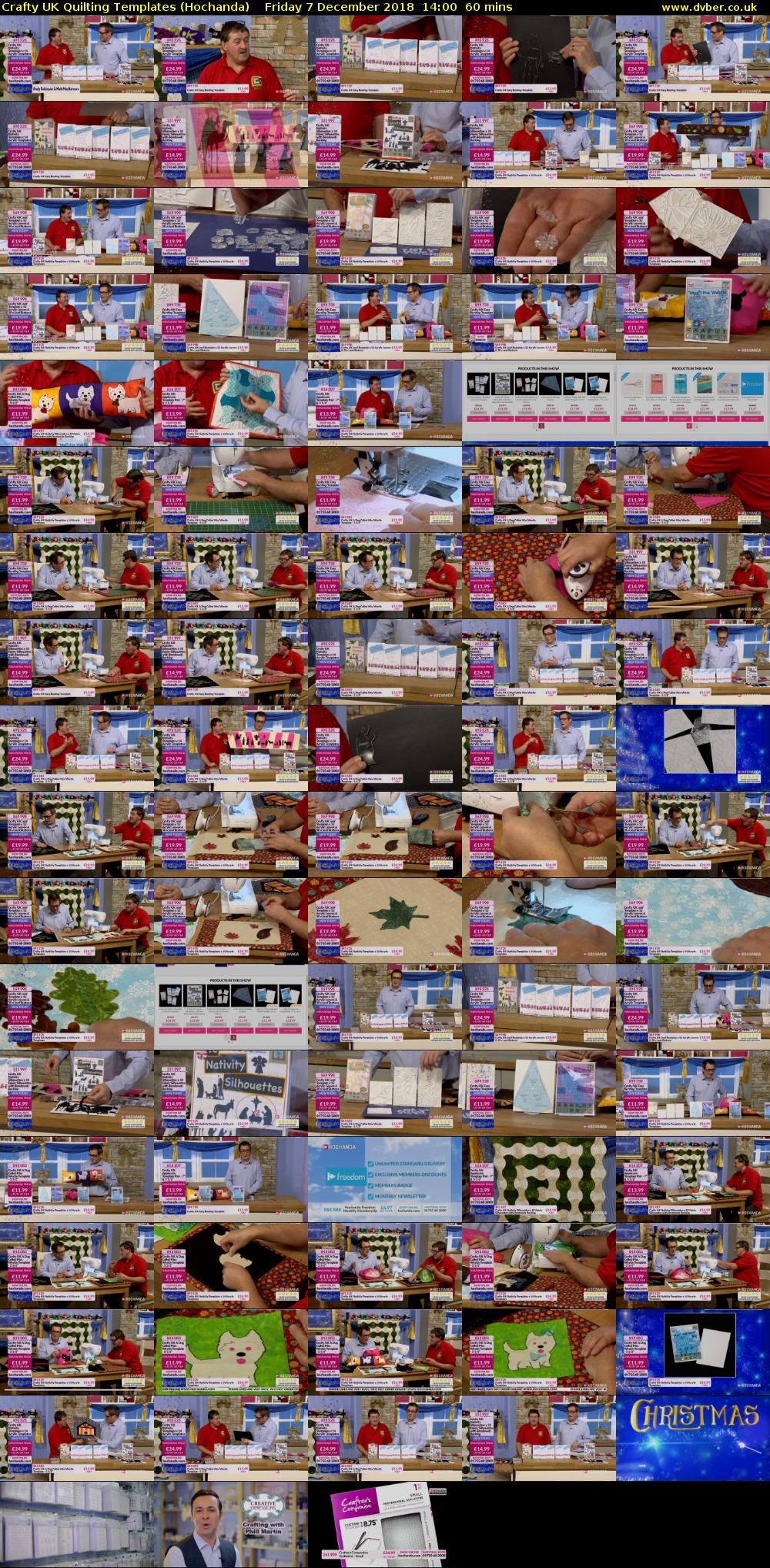 Crafty UK Quilting Templates (Hochanda) Friday 7 December 2018 14:00 - 15:00
