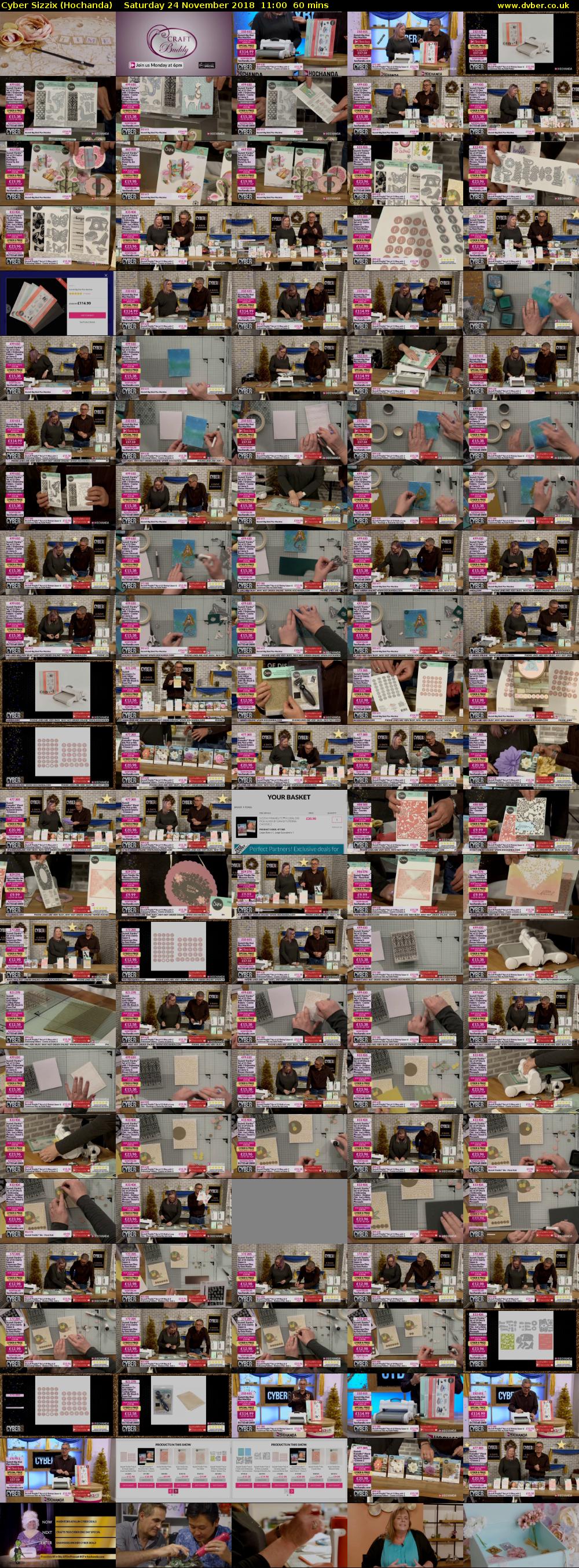 Cyber Sizzix (Hochanda) Saturday 24 November 2018 11:00 - 12:00