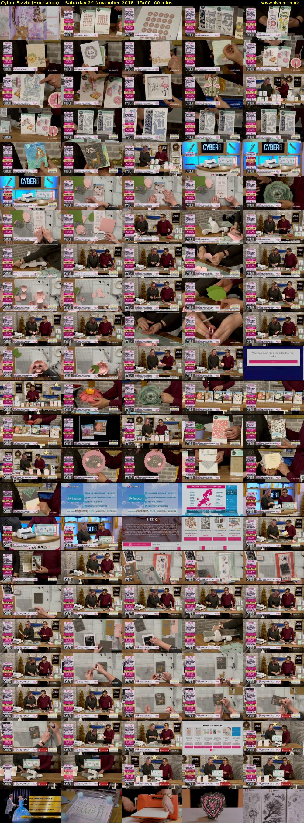 Cyber Sizzix (Hochanda) Saturday 24 November 2018 15:00 - 16:00