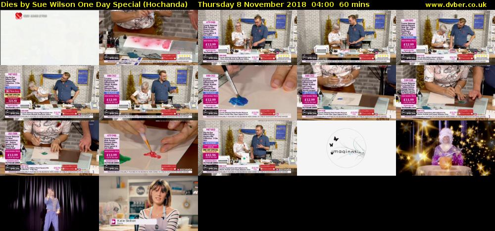 Dies by Sue Wilson One Day Special (Hochanda) Thursday 8 November 2018 04:00 - 05:00