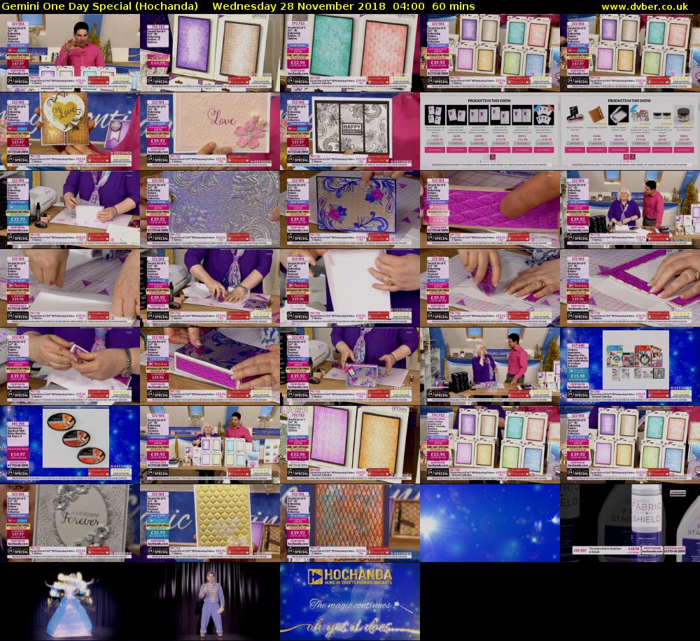 Gemini One Day Special (Hochanda) Wednesday 28 November 2018 04:00 - 05:00