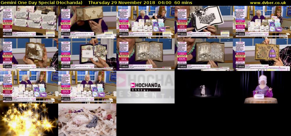 Gemini One Day Special (Hochanda) Thursday 29 November 2018 04:00 - 05:00