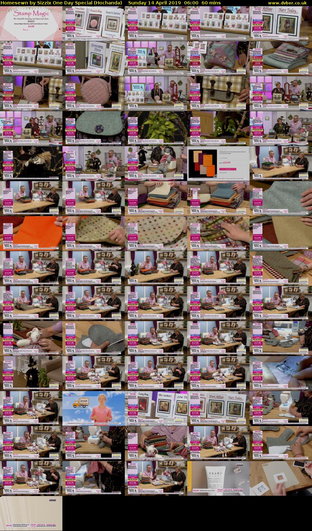 Homesewn by Sizzix One Day Special (Hochanda) Sunday 14 April 2019 06:00 - 07:00