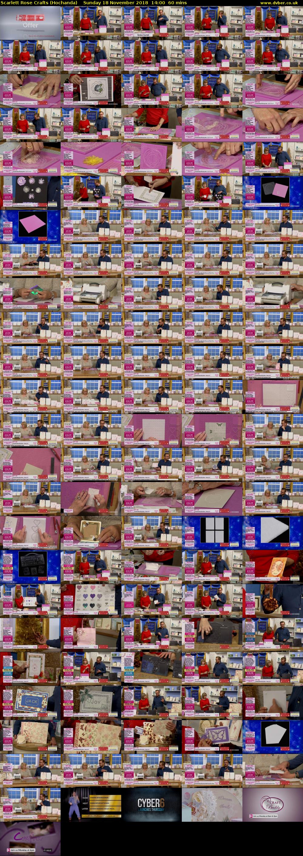 Scarlett Rose Crafts (Hochanda) Sunday 18 November 2018 14:00 - 15:00