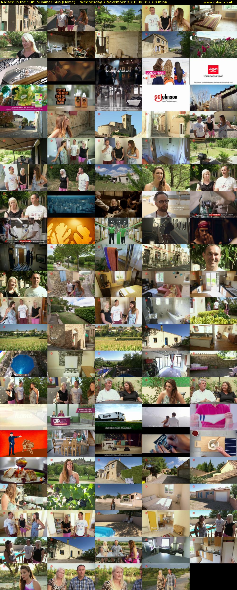 A Place in the Sun: Summer Sun (Home) Wednesday 7 November 2018 00:00 - 01:00