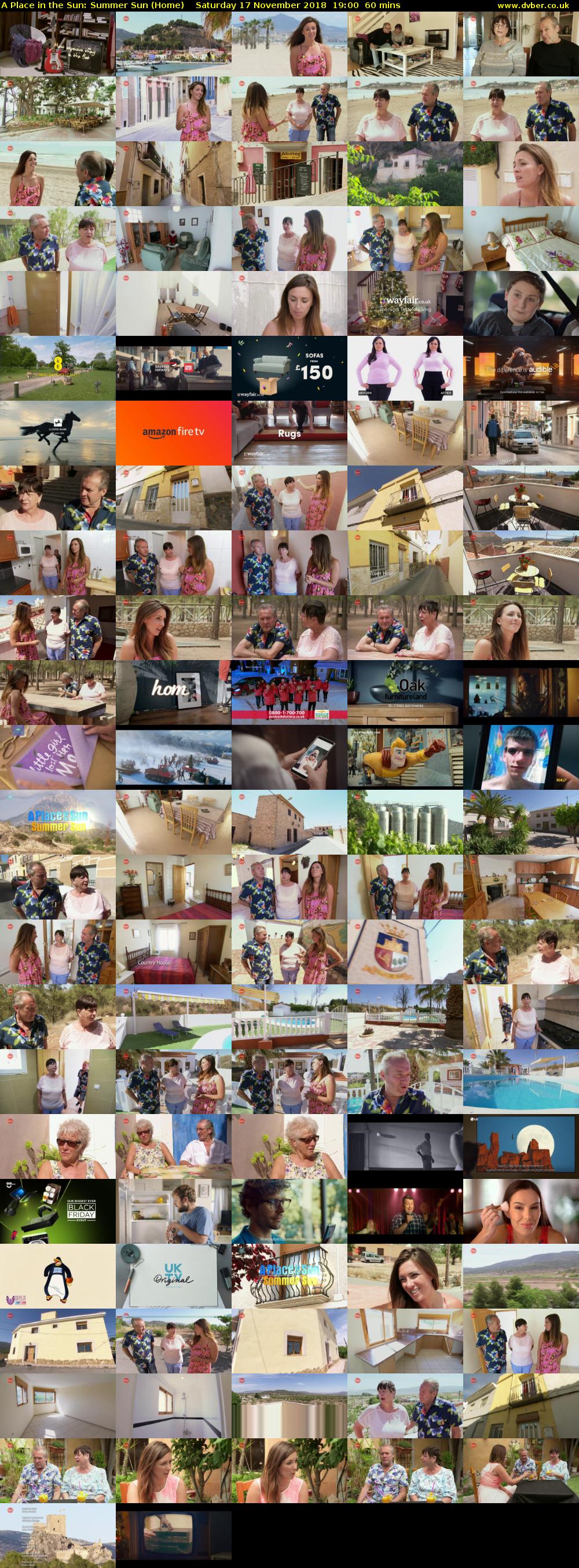 A Place in the Sun: Summer Sun (Home) Saturday 17 November 2018 19:00 - 20:00