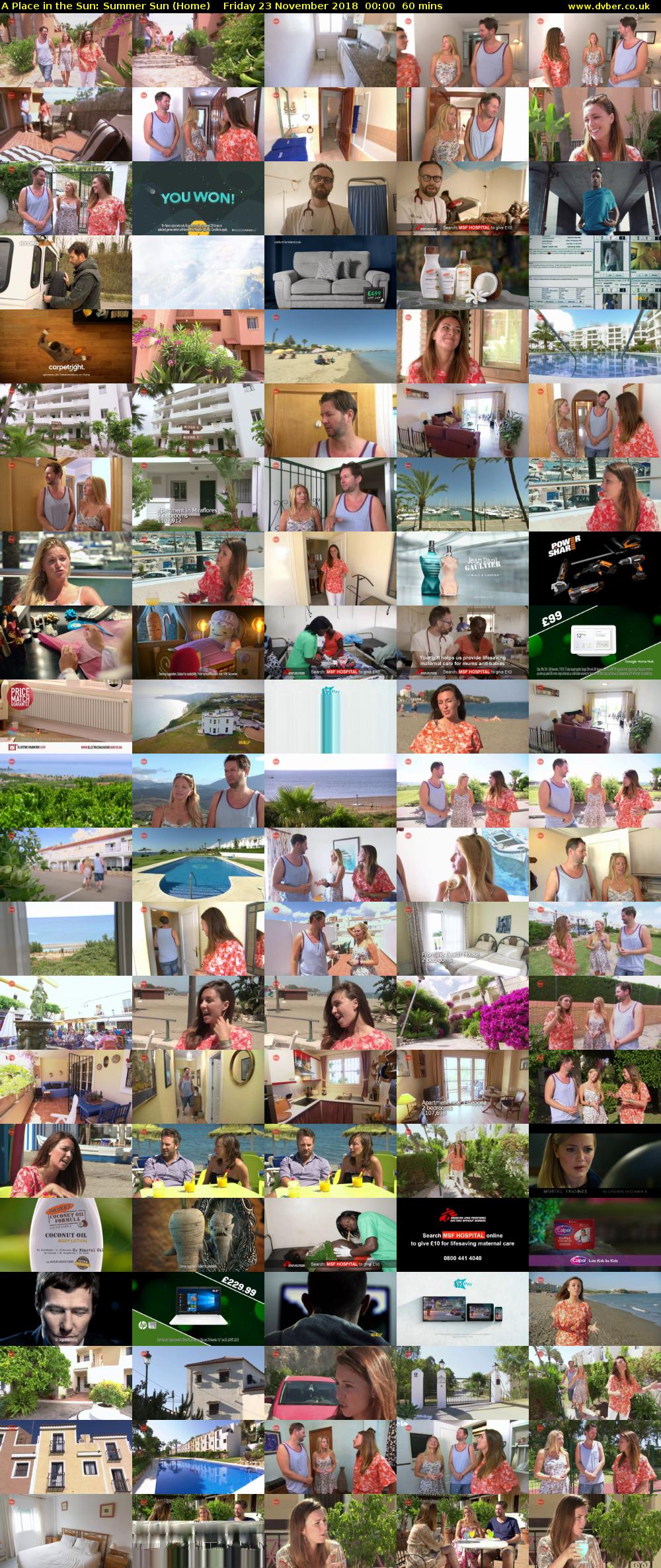 A Place in the Sun: Summer Sun (Home) Friday 23 November 2018 00:00 - 01:00