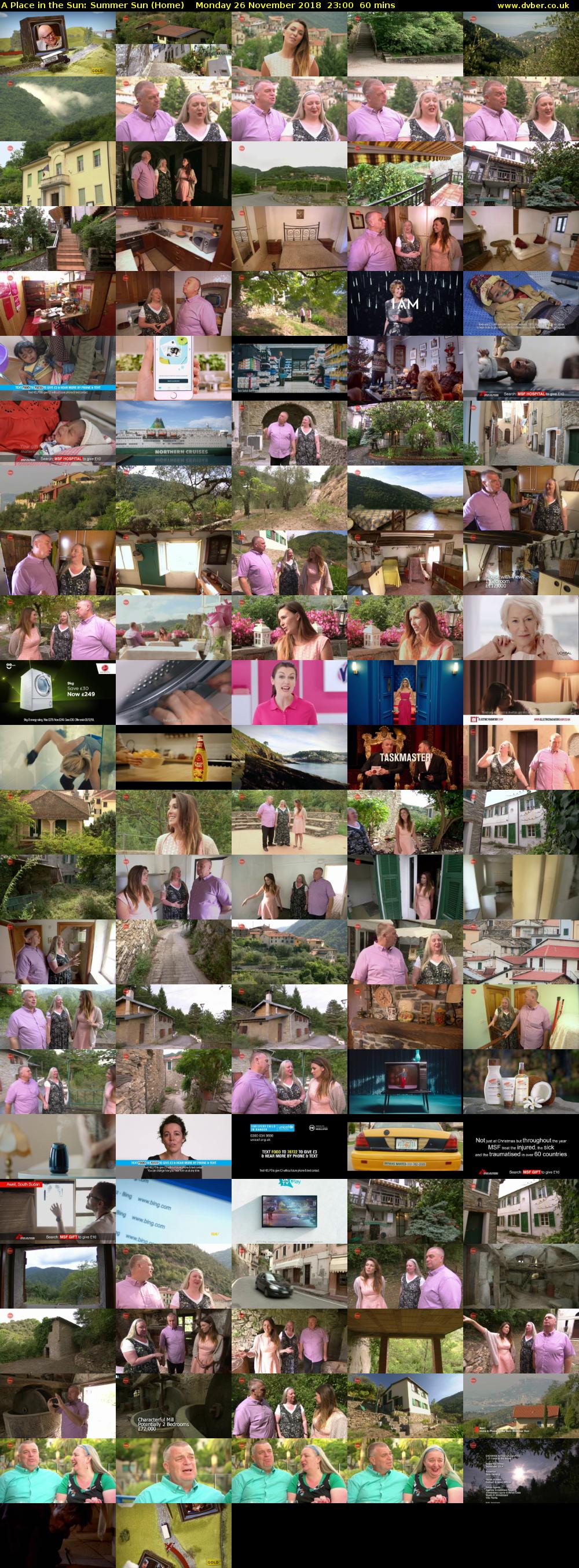 A Place in the Sun: Summer Sun (Home) Monday 26 November 2018 23:00 - 00:00