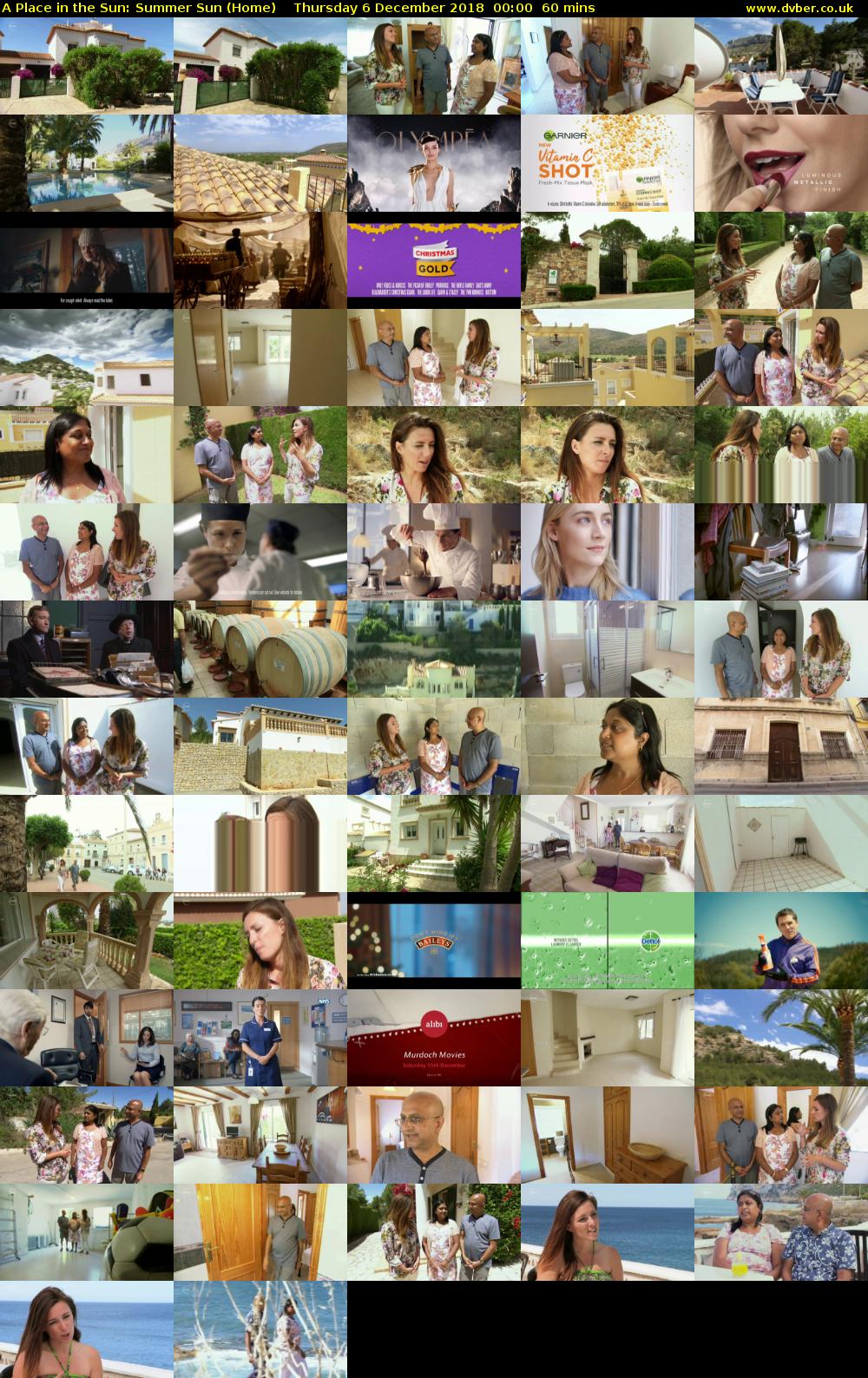 A Place in the Sun: Summer Sun (Home) Thursday 6 December 2018 00:00 - 01:00