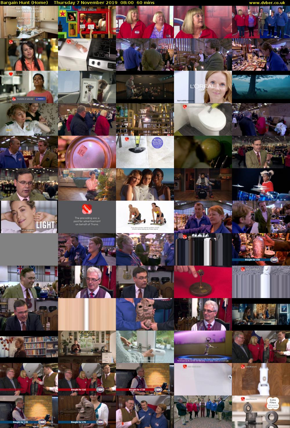 Bargain Hunt (Home) Thursday 7 November 2019 08:00 - 09:00