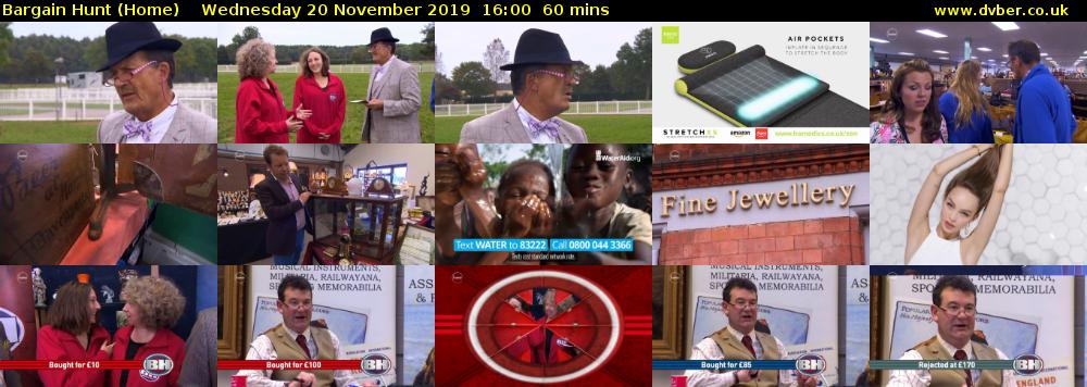 Bargain Hunt (Home) Wednesday 20 November 2019 16:00 - 17:00