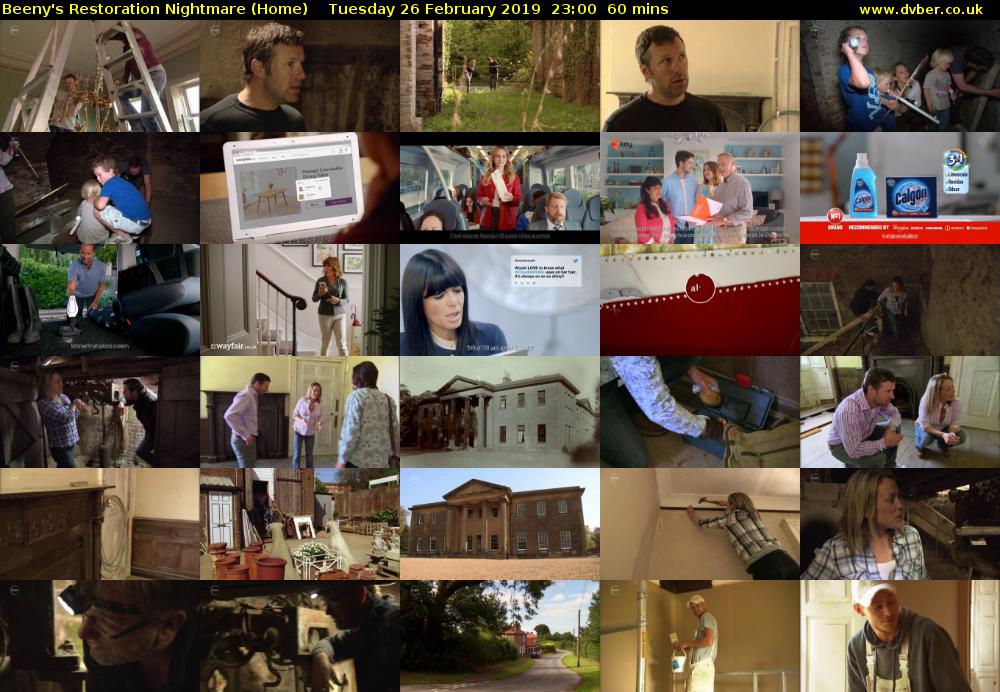 Beeny's Restoration Nightmare (Home) Tuesday 26 February 2019 23:00 - 00:00