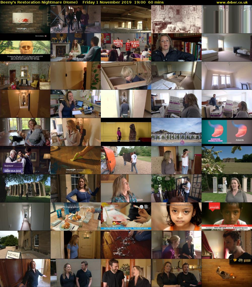 Beeny's Restoration Nightmare (Home) Friday 1 November 2019 19:00 - 20:00