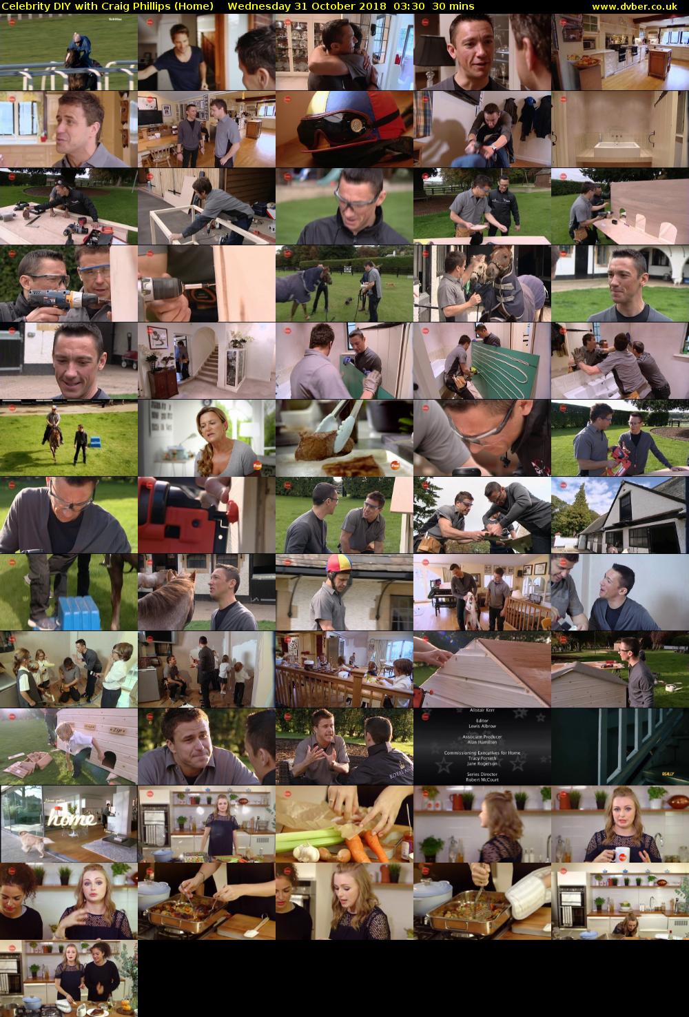 Celebrity DIY with Craig Phillips (Home) Wednesday 31 October 2018 03:30 - 04:00