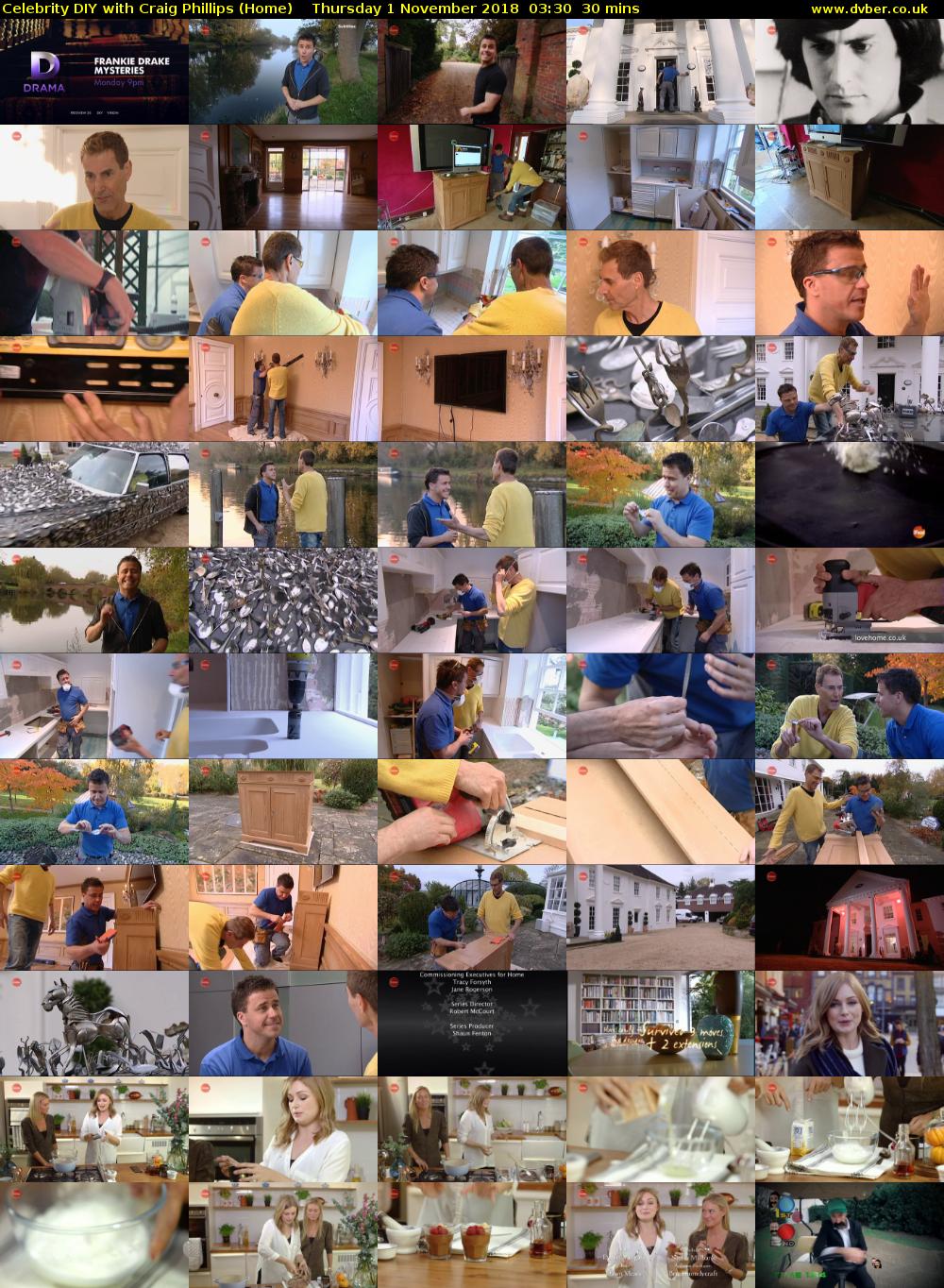 Celebrity DIY with Craig Phillips (Home) Thursday 1 November 2018 03:30 - 04:00