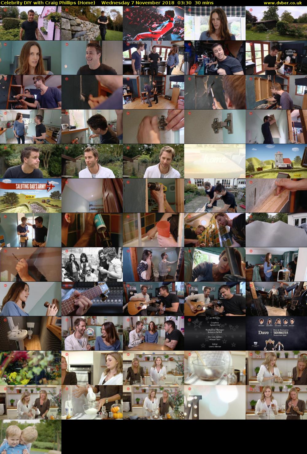 Celebrity DIY with Craig Phillips (Home) Wednesday 7 November 2018 03:30 - 04:00