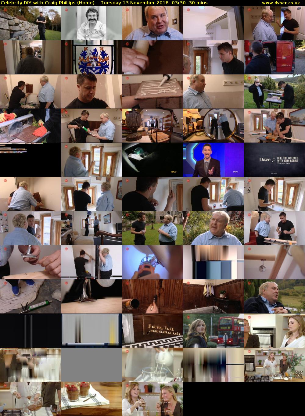 Celebrity DIY with Craig Phillips (Home) Tuesday 13 November 2018 03:30 - 04:00