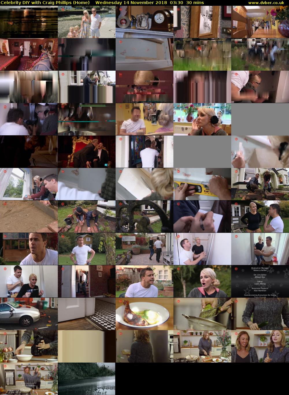 Celebrity DIY with Craig Phillips (Home) Wednesday 14 November 2018 03:30 - 04:00