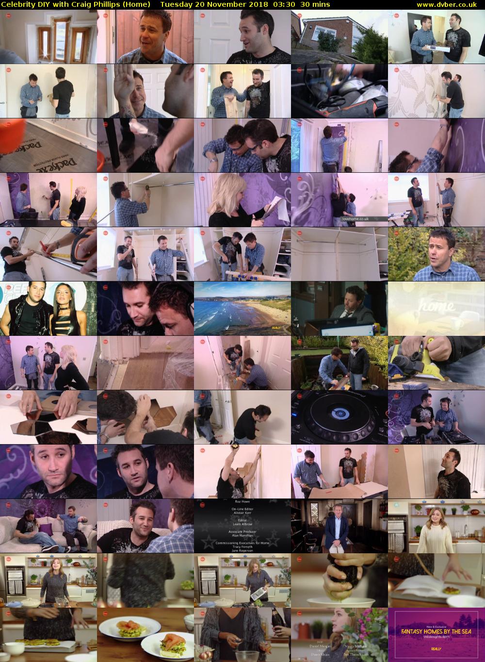 Celebrity DIY with Craig Phillips (Home) Tuesday 20 November 2018 03:30 - 04:00