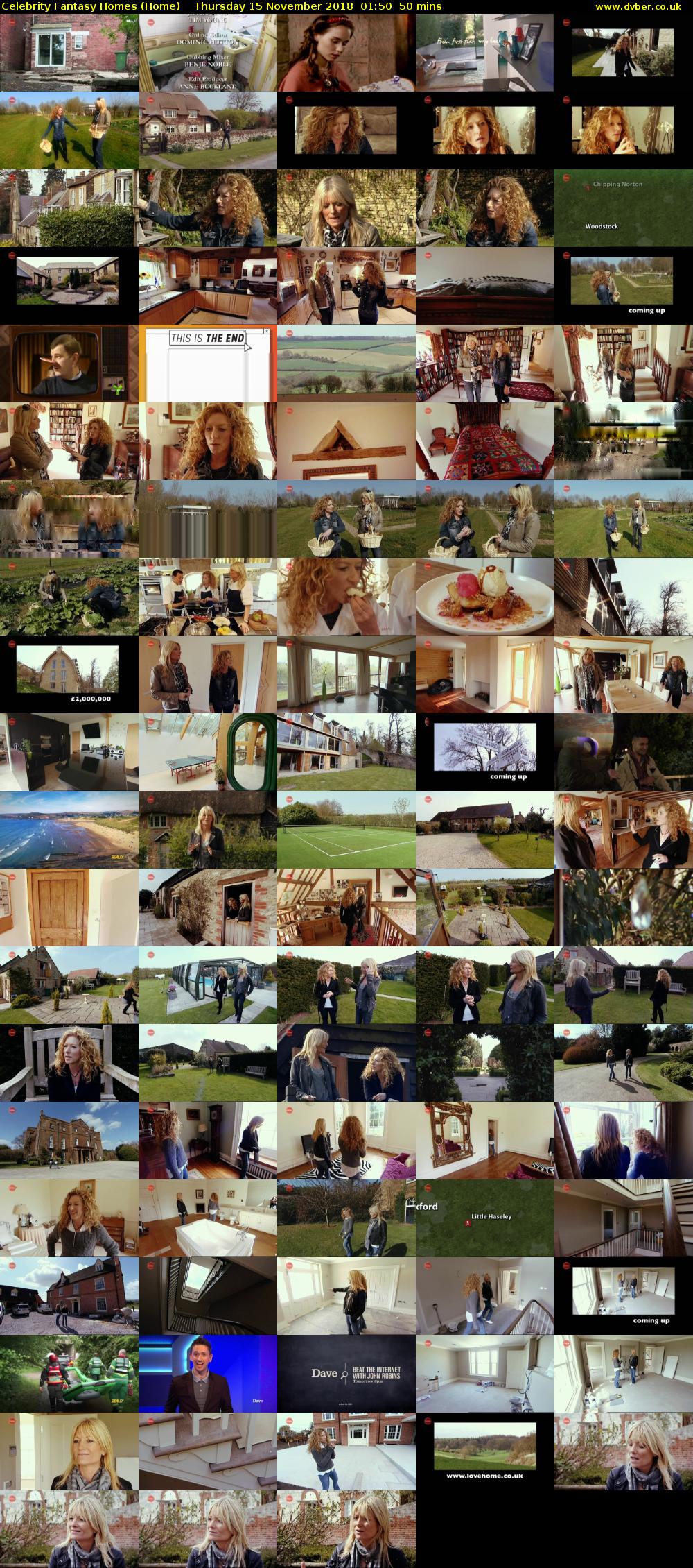 Celebrity Fantasy Homes (Home) Thursday 15 November 2018 01:50 - 02:40