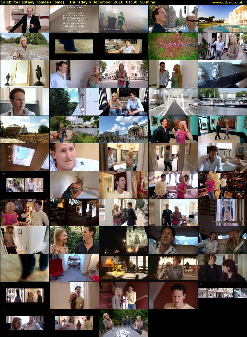 Celebrity Fantasy Homes (Home) Thursday 6 December 2018 01:50 - 02:40