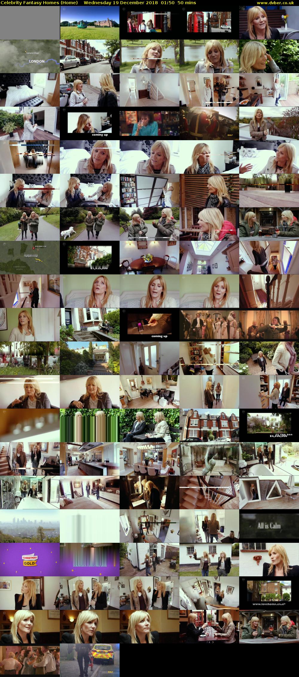 Celebrity Fantasy Homes (Home) Wednesday 19 December 2018 01:50 - 02:40