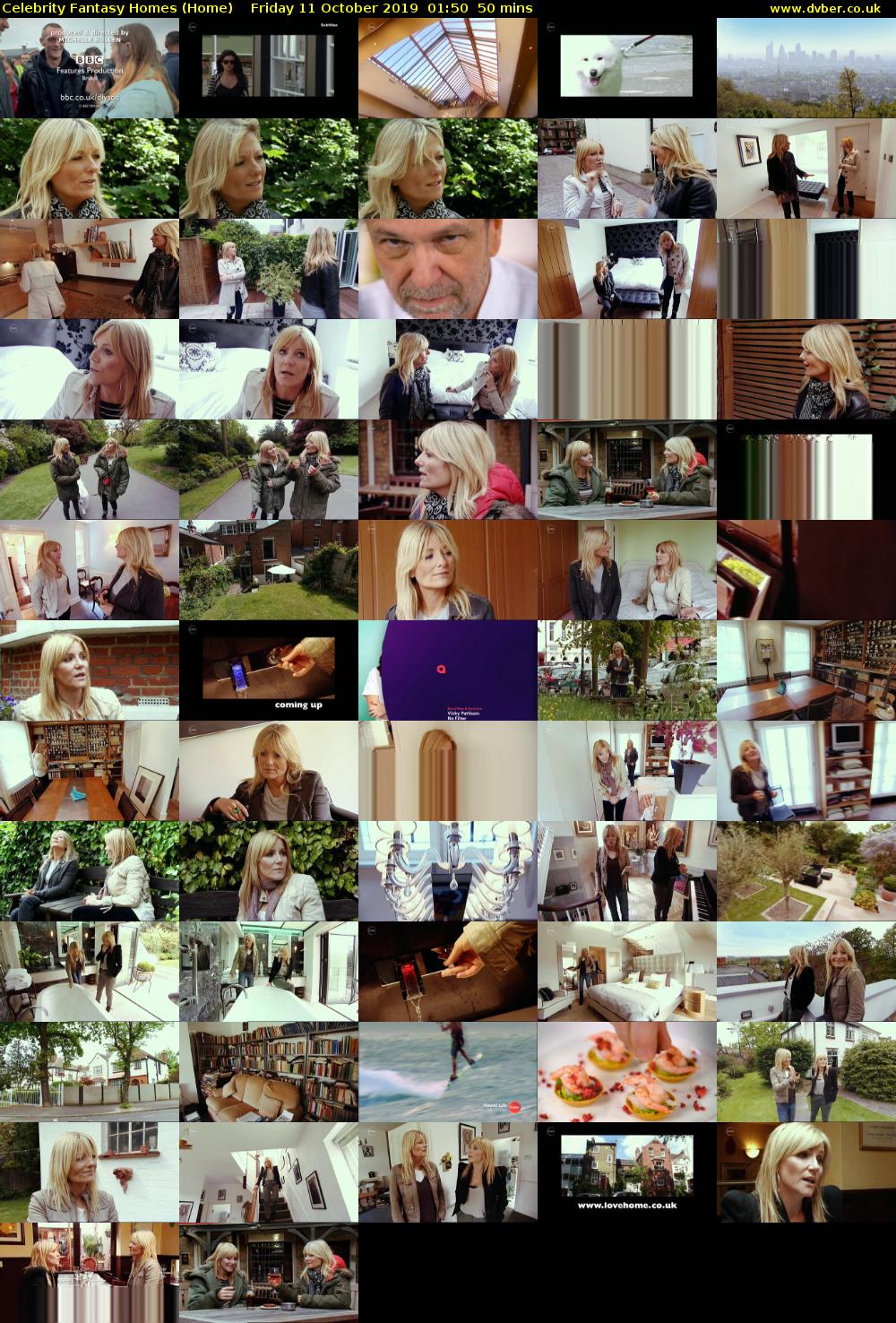 Celebrity Fantasy Homes (Home) Friday 11 October 2019 01:50 - 02:40