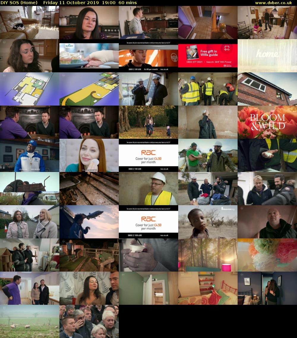 DIY SOS (Home) Friday 11 October 2019 19:00 - 20:00