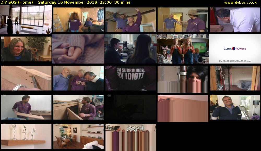 DIY SOS (Home) Saturday 16 November 2019 22:00 - 22:30