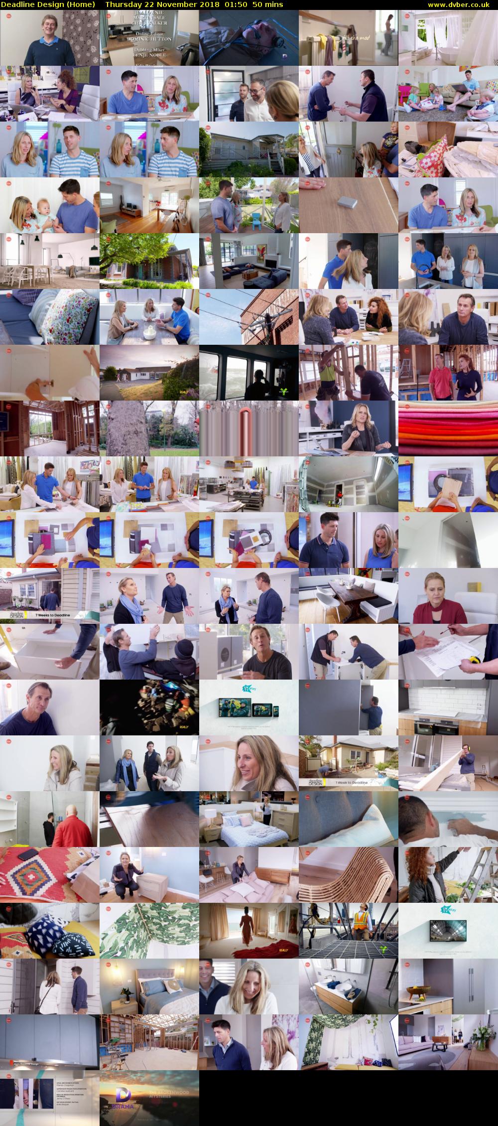 Deadline Design (Home) Thursday 22 November 2018 01:50 - 02:40