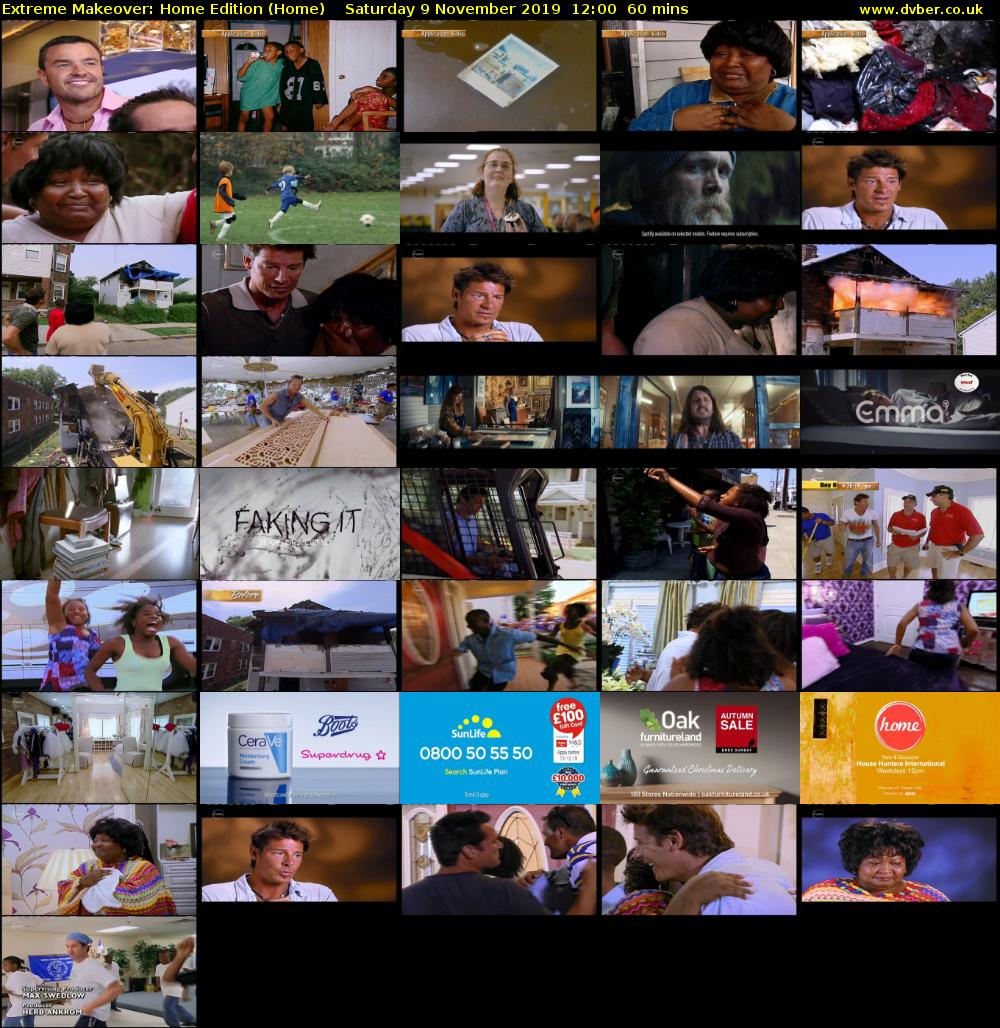 Extreme Makeover: Home Edition (Home) Saturday 9 November 2019 12:00 - 13:00