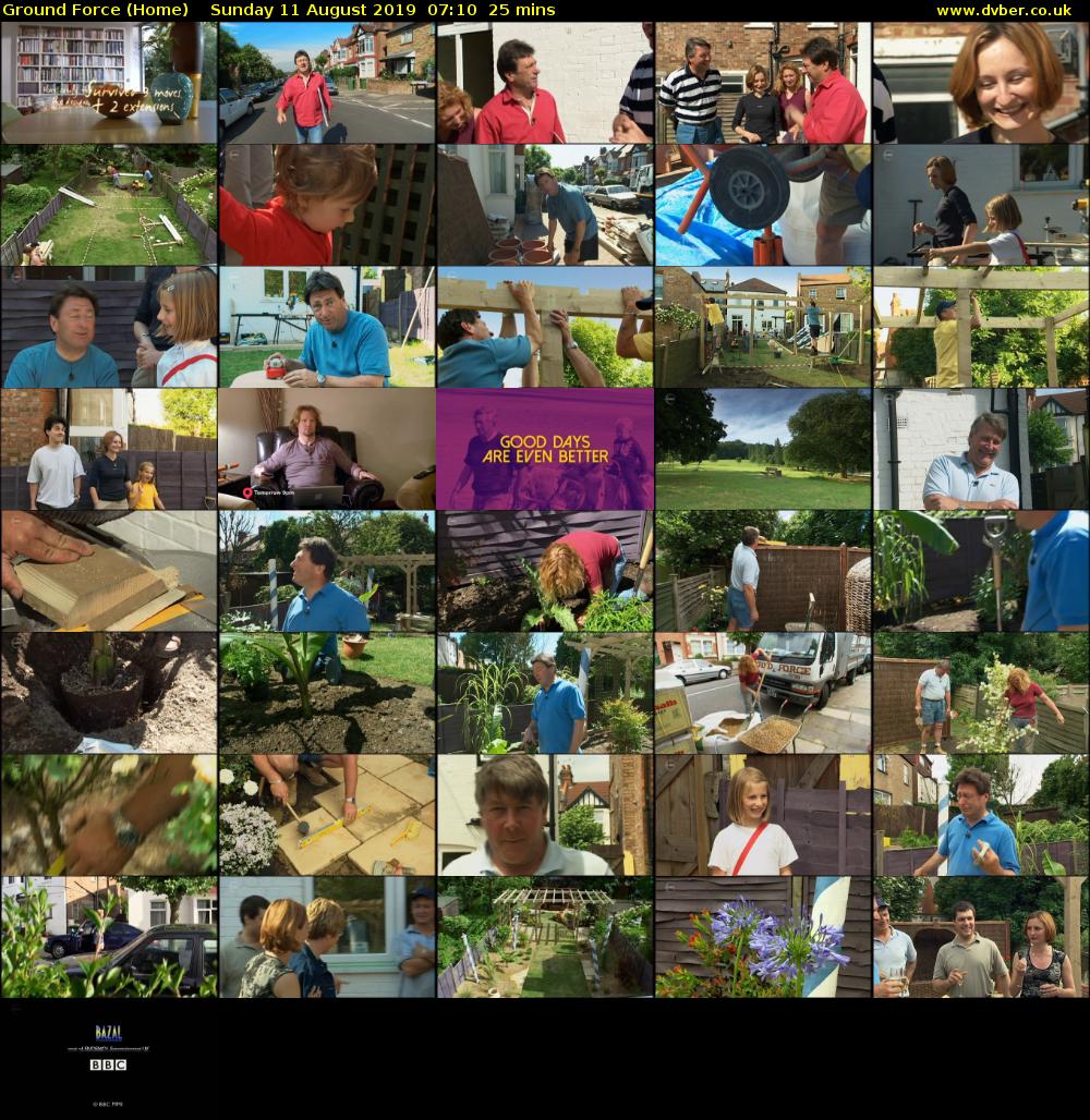 Ground Force (Home) Sunday 11 August 2019 07:10 - 07:35