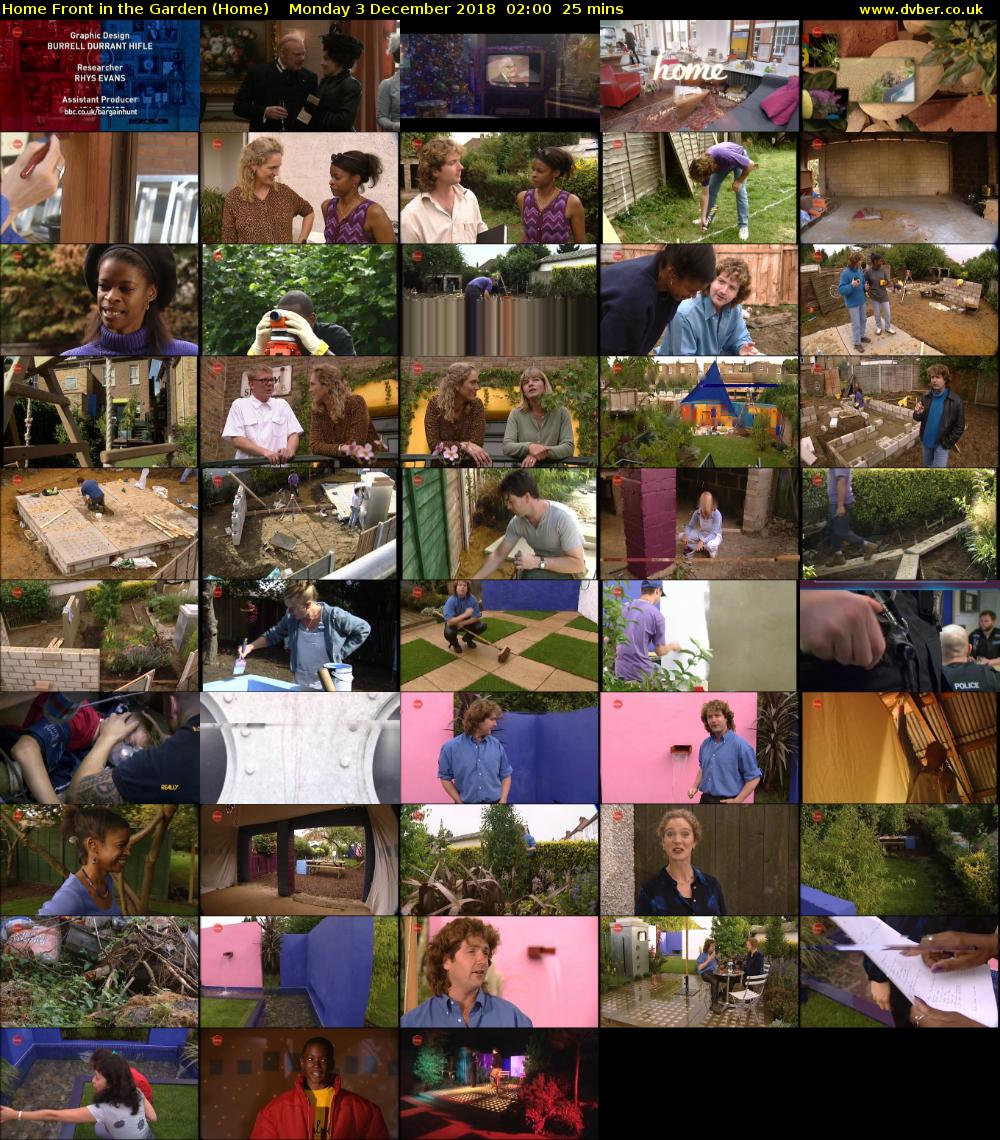 Home Front in the Garden (Home) Monday 3 December 2018 02:00 - 02:25