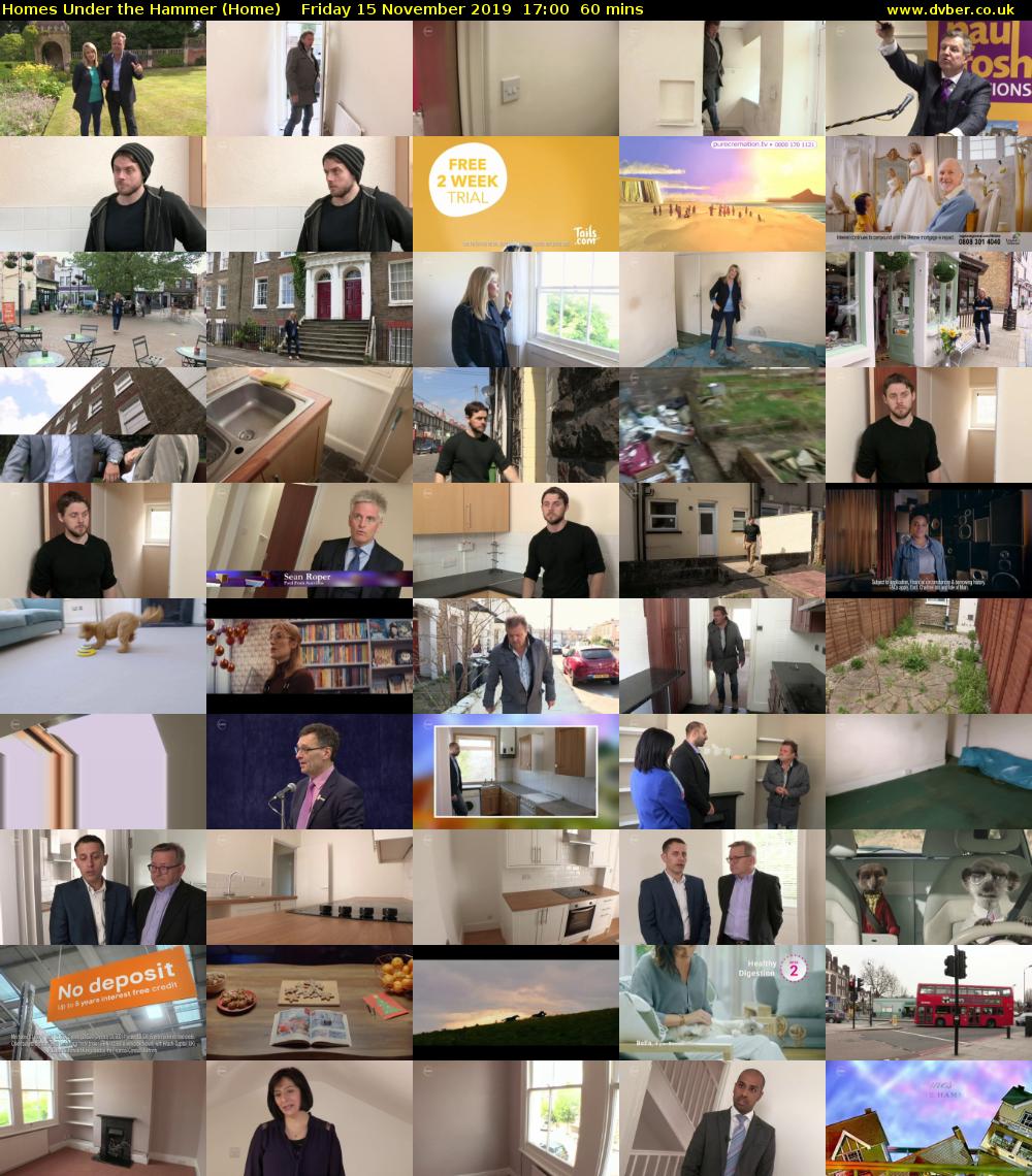Homes Under the Hammer (Home) Friday 15 November 2019 17:00 - 18:00