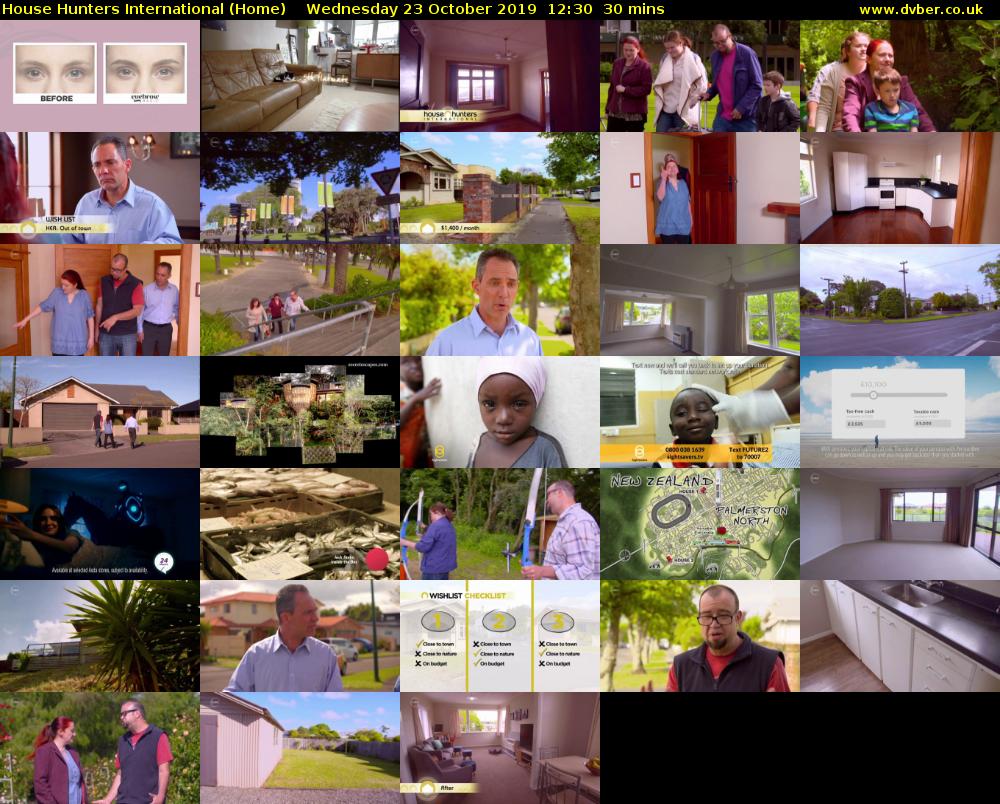 House Hunters International (Home) Wednesday 23 October 2019 12:30 - 13:00