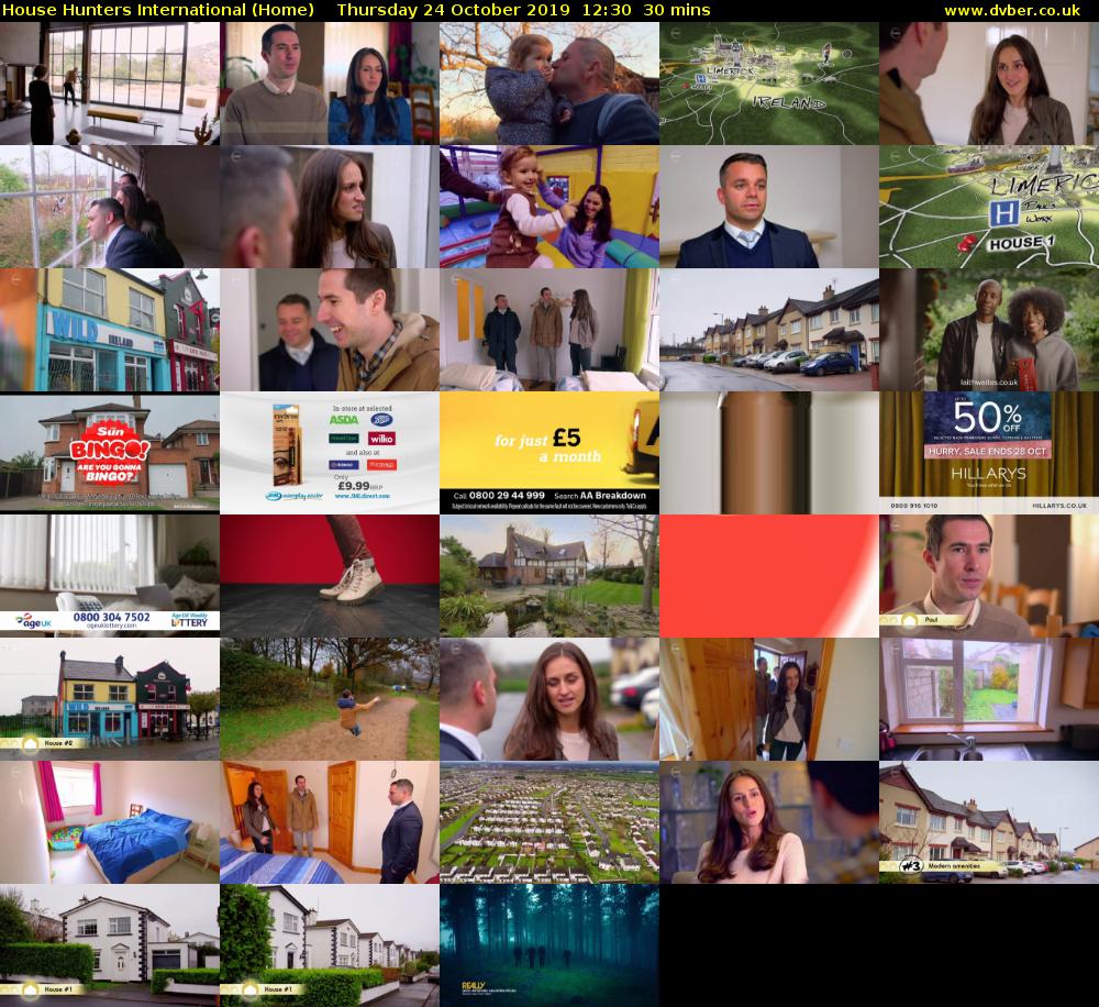 House Hunters International (Home) Thursday 24 October 2019 12:30 - 13:00