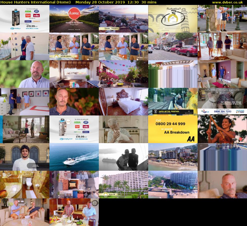 House Hunters International (Home) Monday 28 October 2019 12:30 - 13:00