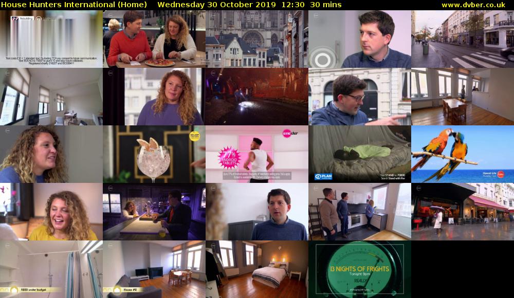 House Hunters International (Home) Wednesday 30 October 2019 12:30 - 13:00