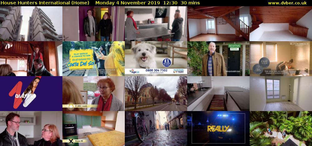House Hunters International (Home) Monday 4 November 2019 12:30 - 13:00